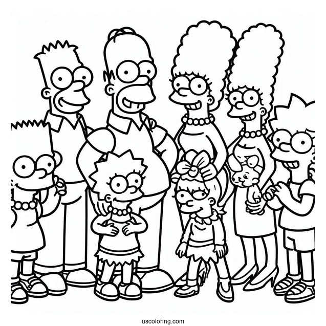 The Simpsons Family Coloring Page
