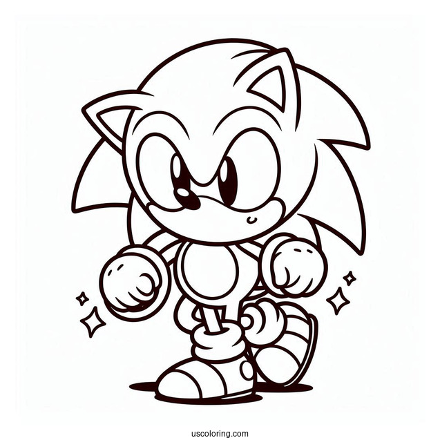 Baby Sonic With Rings To Color