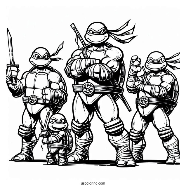 Simple Teenage Mutant Ninja Turtles Coloring Page