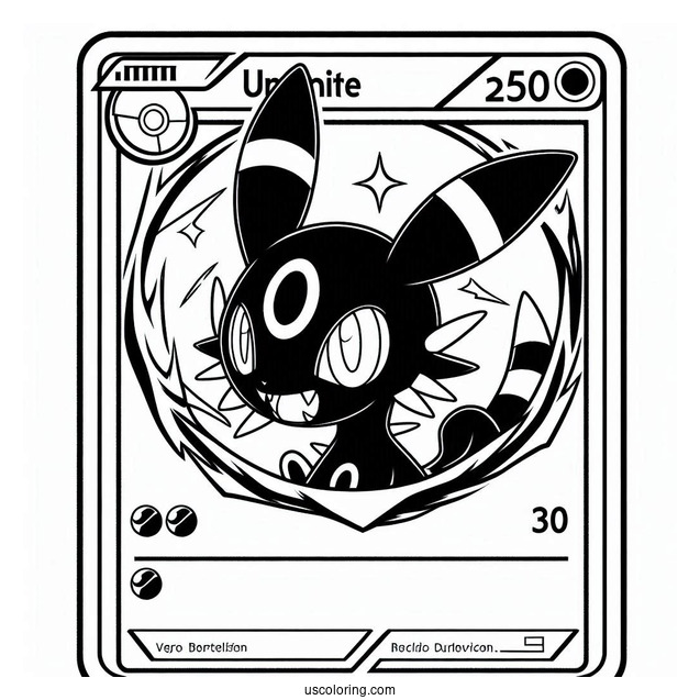 Umbreon Bite Pokemon Card Coloring Page