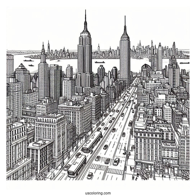 New York Coloring Page Of Empire State Building