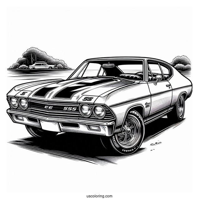 Vintage Chevrolet Chevelle SS Coloring Page
