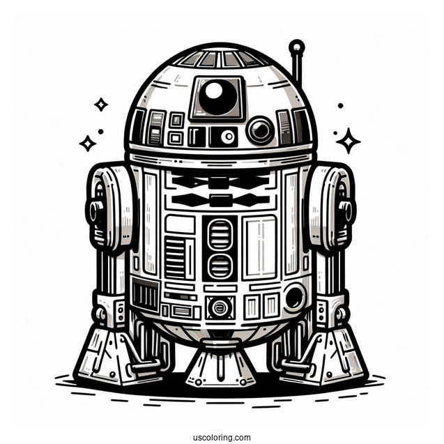 Cute R2-D2 Coloring Page Comic