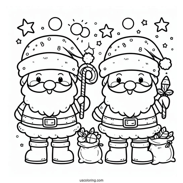 Easy Santa To Color For Preschoolers
