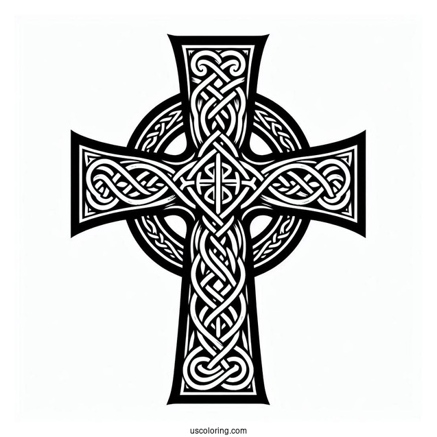 Celtic Cross Coloring Sheet For Kids