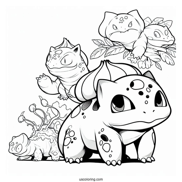 Evolution Bulbasaur Coloring Page