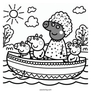 Peppa Pig Family On River Boat