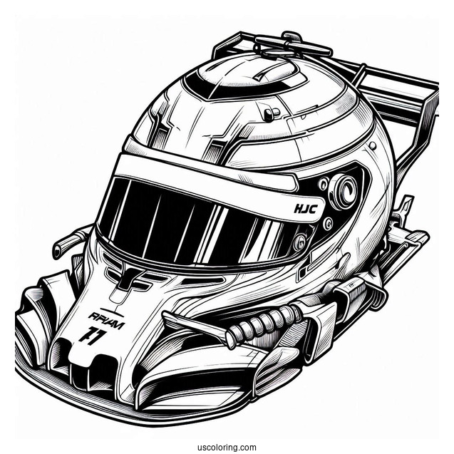 F1 Coloring Page Of HJC RPHA 1N Helmet