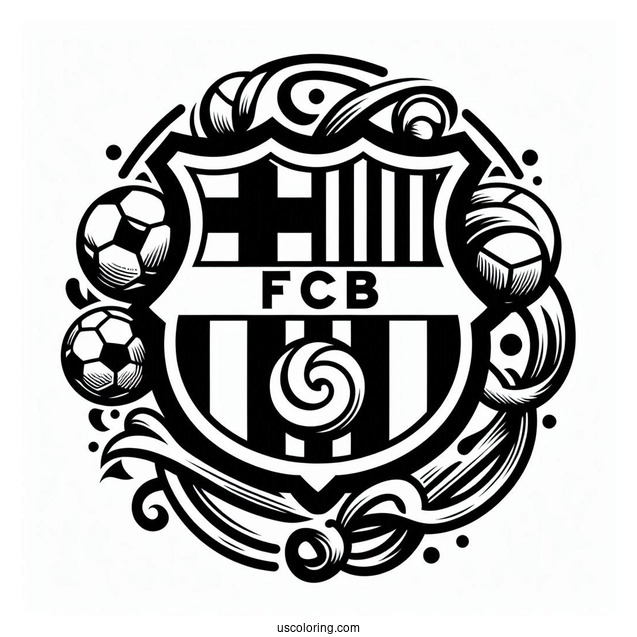 FC Barcelona Logo To Color