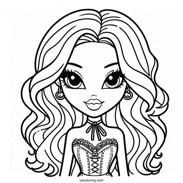 Simple Bratz Sasha Outline To Color