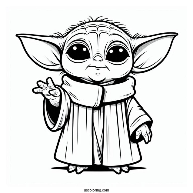 Baby Yoda Coloring In For Preschoolers