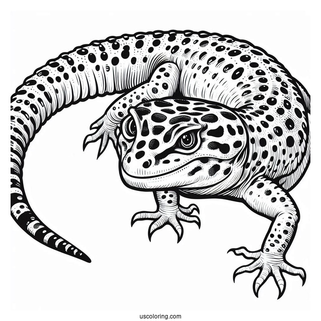 Lizard Coloring Page of Close Up Of Leopard Gecko