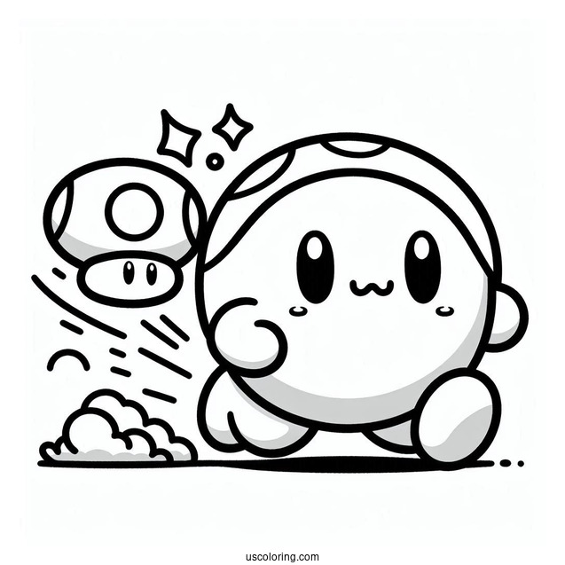 Shy Guy Coloring Page Running After Toad