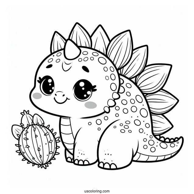 Baby Stegosaurus Coloring Page For Kids