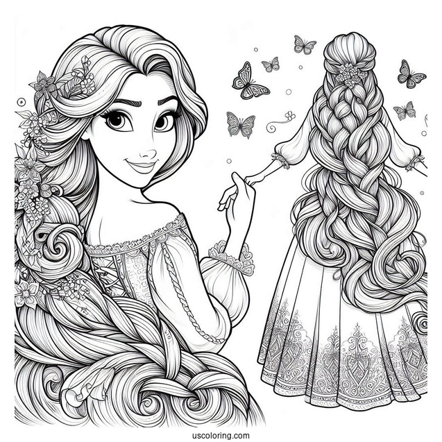 Rapunzel From Tangled Movie To Color