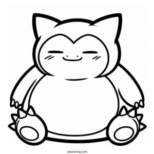 Snorlax Coloring Page Of Easy Mega Snorlax Outline For Kids