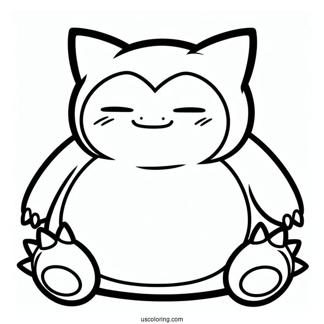 Snorlax Coloring Page Of Easy Mega Snorlax Outline For Kids