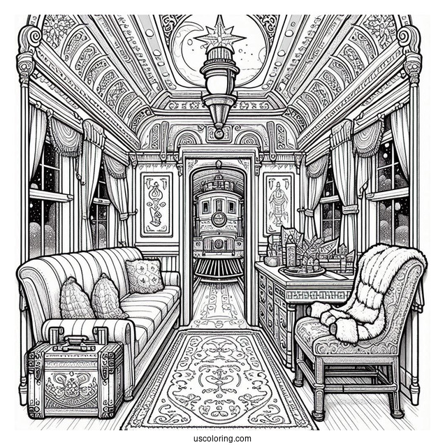 Polar Express Coloring Page Of Interior