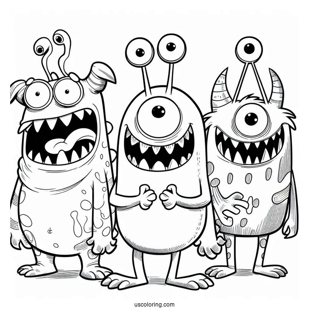 Nickelodeon Coloring Page Of Aaahh!!! Real Monsters Krumm, Ickis, And Oblina