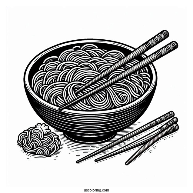 Chinese Noodles Coloring Page