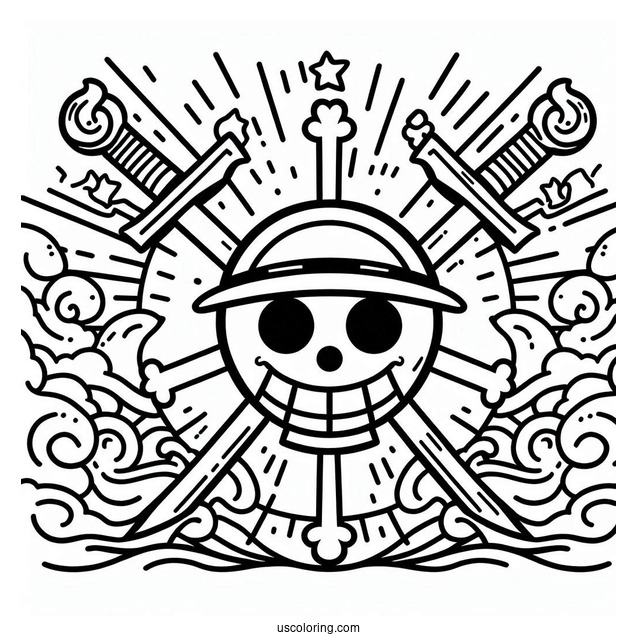 Easy One Piece Coloring Page Of Logo