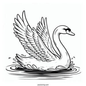 Swan Coloring Page Flying