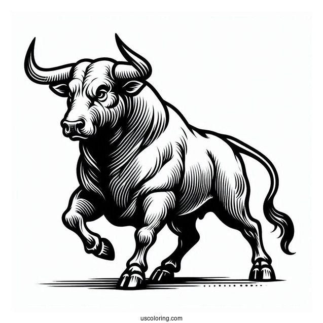 Spanish Bull Fighting Toro Coloring Page