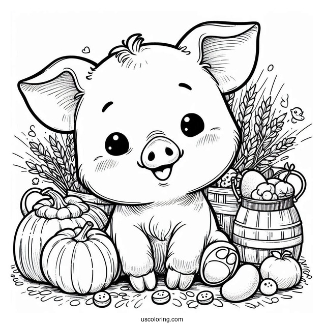 Cute Baby Piglet On a Farm