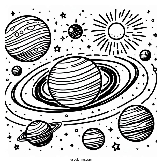 Planets In The Solar System Flash Cards To Color