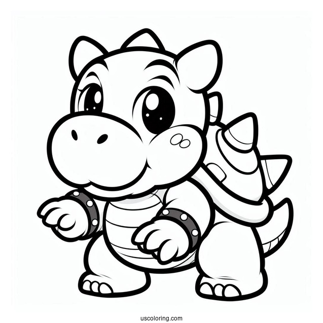 Playful Baby Bowser To Color