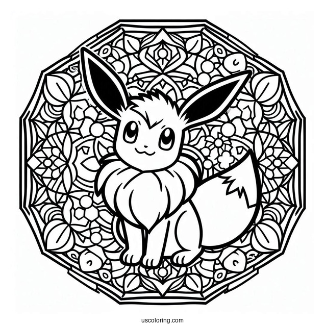 Eevee Inside Octagon Mandala