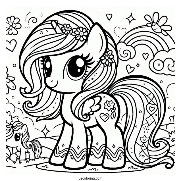 Detailed My Little Pony Friendship Is Magic Coloring Sheet