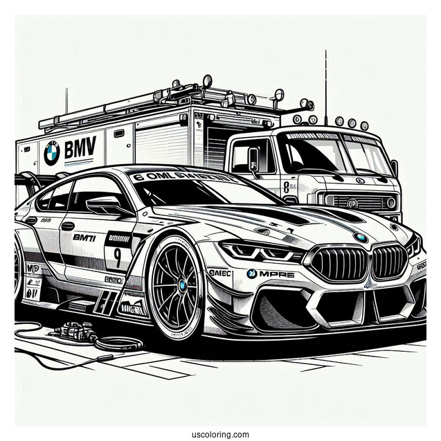 BMW Coloring Page Hybrid V8 GTP Racing