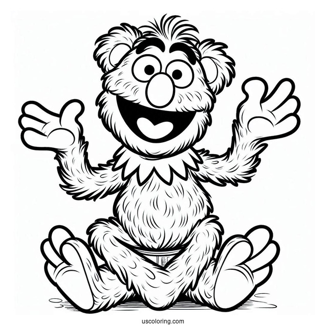 Muppets Coloring Page Of Easy Fozzie Bear Outline For Kids