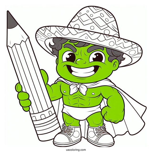 Hulk With The Avengers Coloring Sheet