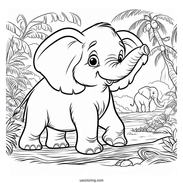Tantor Elephant From Tarzan Coloring Page