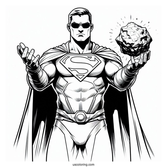 Lex Luther Holding Kryptonite Coloring Sheet