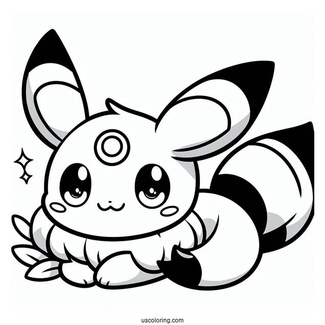 Kawaii Umbreon Coloring Sheet