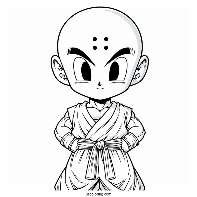 Krillin Character Coloring Page