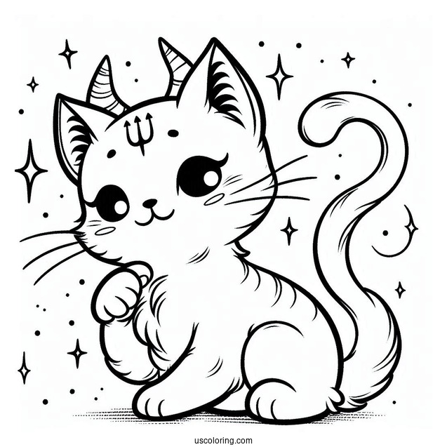Lucifer Cat Coloring Sheet