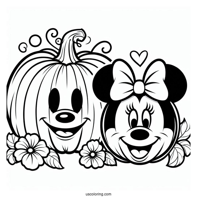 Mickey Mouse Pumpkin Coloring Page For Kids