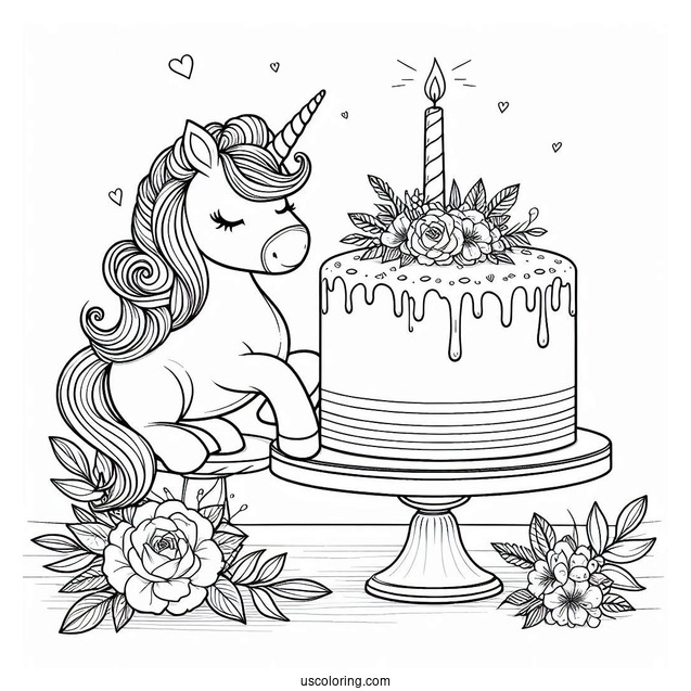 Unicorn Cake On Pedestal