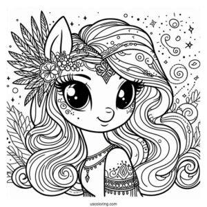 Retro My Little Pony Coloring In For Young Kids