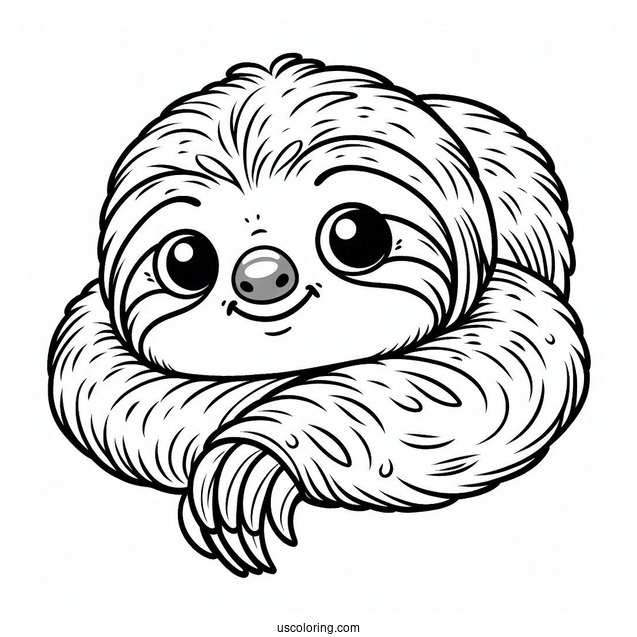 Smiling Sloth Coloring Sheet