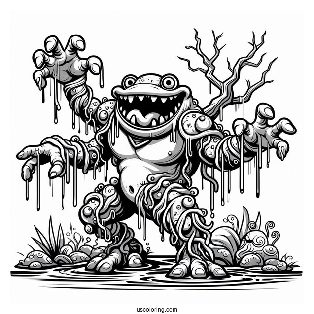 Swamp Monster From Scooby-Doo To Color