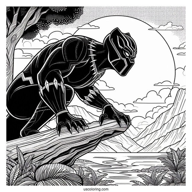 Black Panther Looking Over Wakanda