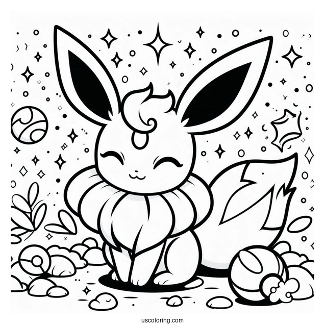 Cute Kawaii Sylveon Coloring Sheet