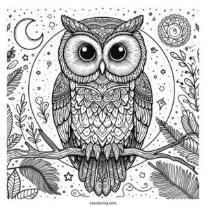 Great Grey Owl To Color