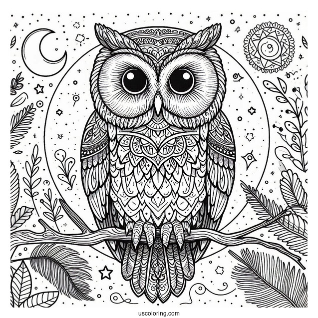 Great Grey Owl To Color