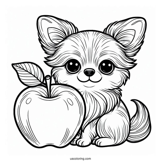 Simple Apple Head Chihuahua Coloring Page